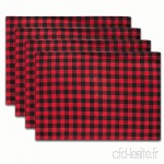 Fournitures de cuisine Set de napperon isolant en tissu de coton à carreaux rouge et noir rouge et noir 3PCS / LOT Accessoires d'outils Color : Red  Size : 32 * 45cm - B07TXZY82C